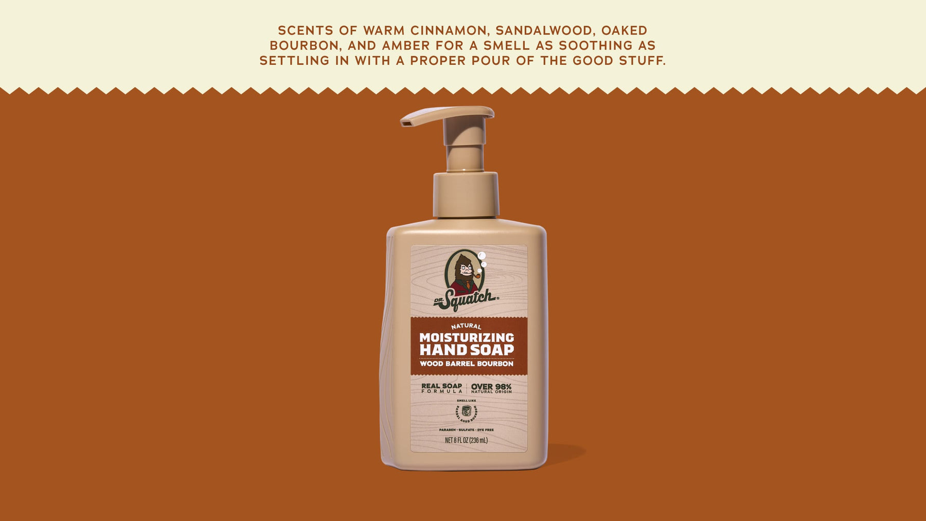 Wood Barrel Bourbon Hand Soap T8