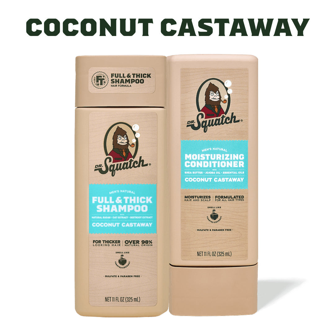 Hair Care Kit + Free Scalp Scrubber | Full & Thick Shampoo | Moisturizing Conditioner | Natural Products for Men U8