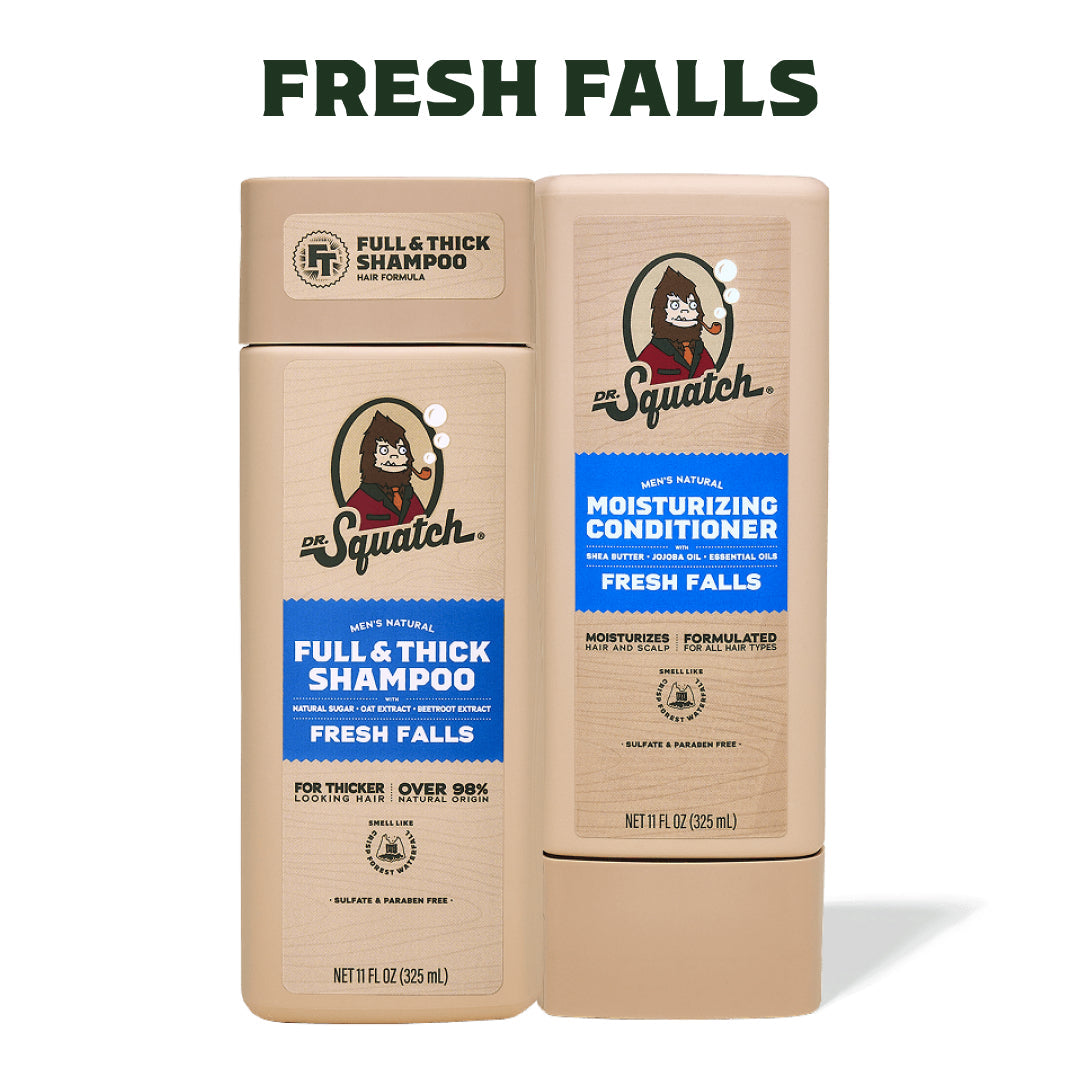 Hair Care Kit + Free Scalp Scrubber | Full & Thick Shampoo | Moisturizing Conditioner | Natural Products for Men U8
