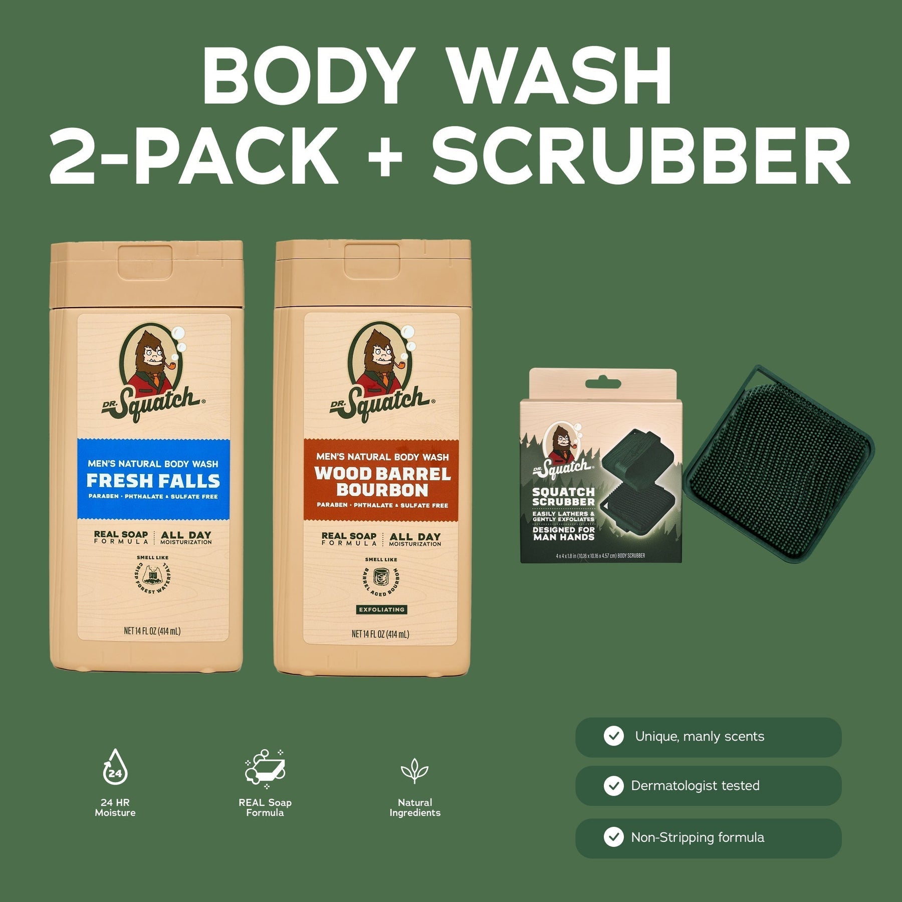 Body Wash 2-Pack + Scrubber H6